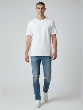 Calvin Klein Men’s Jeans Slim Fit Distressed Stonewash Blue Size 31